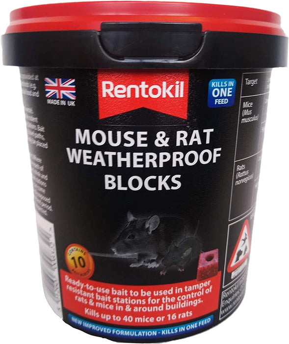 Rentokil Rat & Mouse Weatherproof Blocks x 10