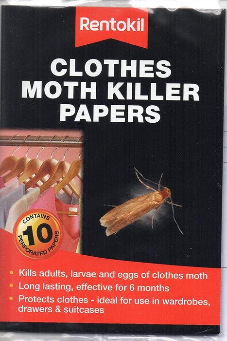 Rentokil Moth Killer Papers Clothes (Pack of 10)