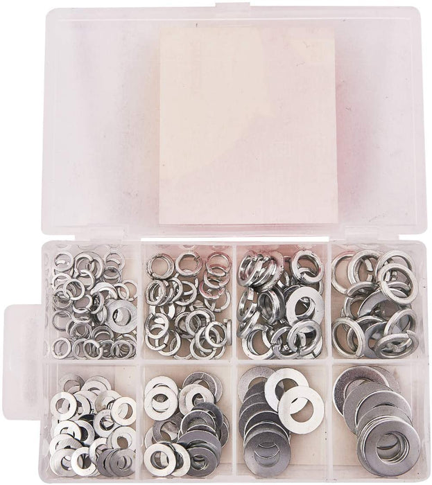 Amtech S5850 Assorted Washers, 200 Pieces Include Flat Washers and Lock Washers