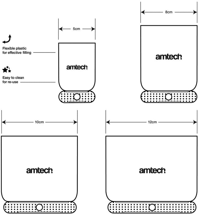 Amtech G0946 Filler Applicator kit, 4-Piece Plastic Scraper Set, Reusable