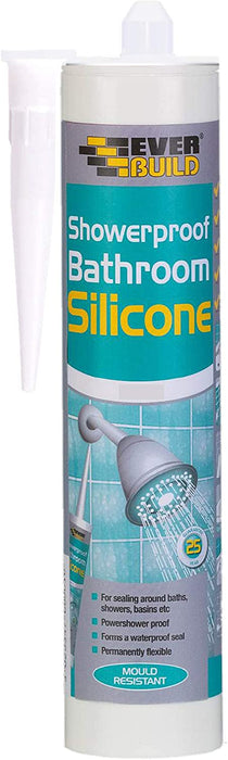 Everbuild Showerproof Bathroom Silicone Sealant, Clear, 280 ml