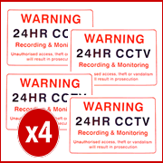 CCTV Warning Signs - Four Pack - 20% Saving!