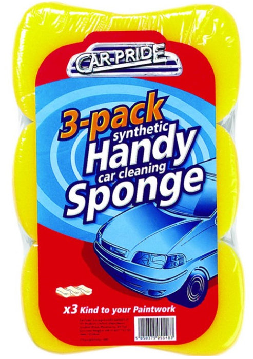 Car Pride CP011 Handy Car Cleaning Sponges, Pack of 3