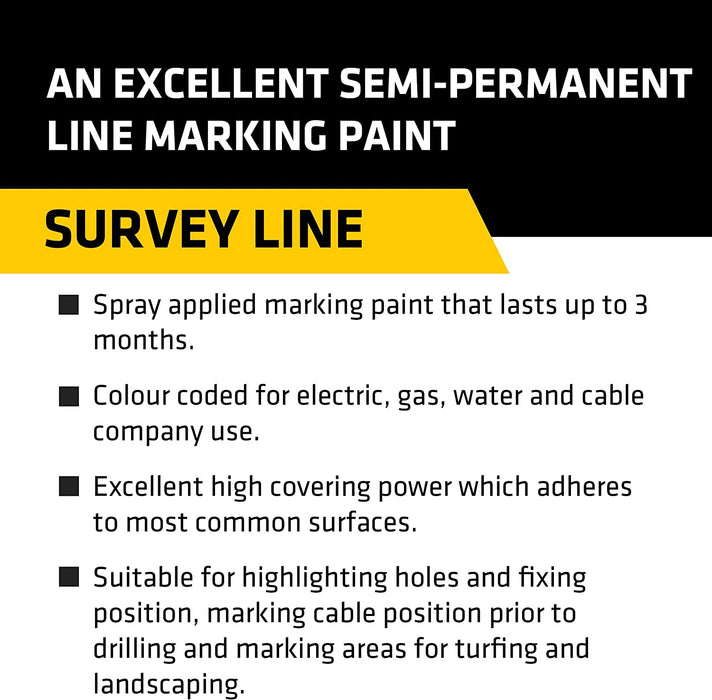Everbuild EVBSURVEYRE Surveyline Semi-Permanent Spray Paint, Red, 700 ml