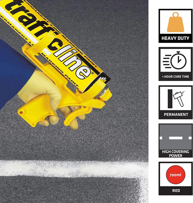 Everbuild Trafficline Permanent Line Marking Spray Paint, Yellow, 700 ml