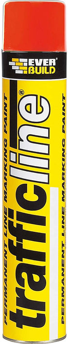 Everbuild TRAFFICRED Trafficline Permanent Line Marking Spray Paint, Red, 700 ml