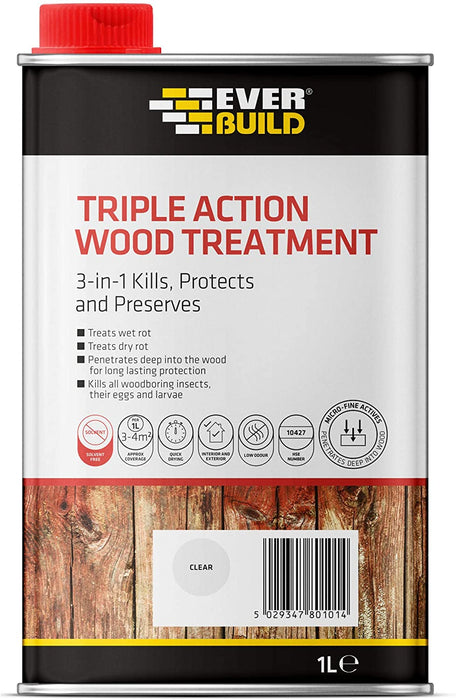 Everbuild EVBLJUN01 Triple Action (Kills, Protects and Preserves) Wood Treatment