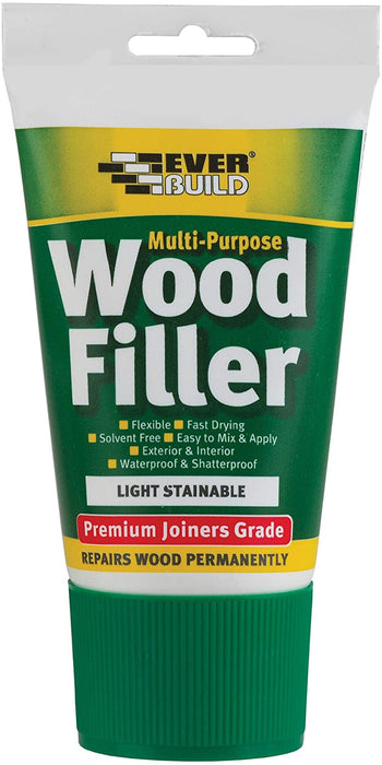 Everbuild EVBMPWFL100 Multi-Purpose Wood Filler Easy Squeeze Tub Light Stainable