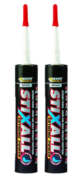 EVERBUILD STIXALL Grab Adhesive Sealant Glue MS Polymer Bond | 290 ml | Brown